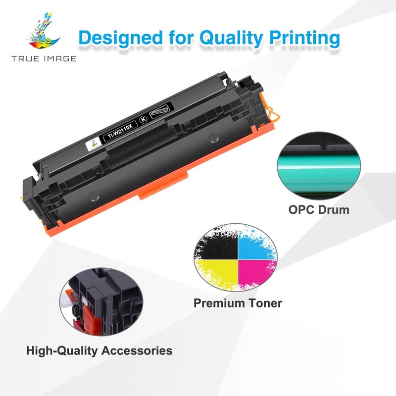 TRUE IMAGE Compatible Toner Cartridges Replacement for HP 206X 206A High Yield for HP Color Pro MFP M283fdw M283cdw M255dw M283 M255 Printer W2110A W2110X (No Chip -Black Cyan Yellow Magenta, 4-Pack) - Image 4